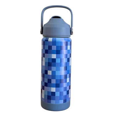 Blue Pixel Stainless Steel Drink Bottle 530ml-Kinnder
