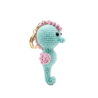 Seahorse Crochet Bag Charm Keyring-Kinnder