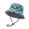Skate Squad/Black Gingham Reversible Bucket Hat-Kinnder