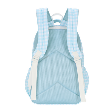 Blue Gingham Campus School Backpack-Kinnder