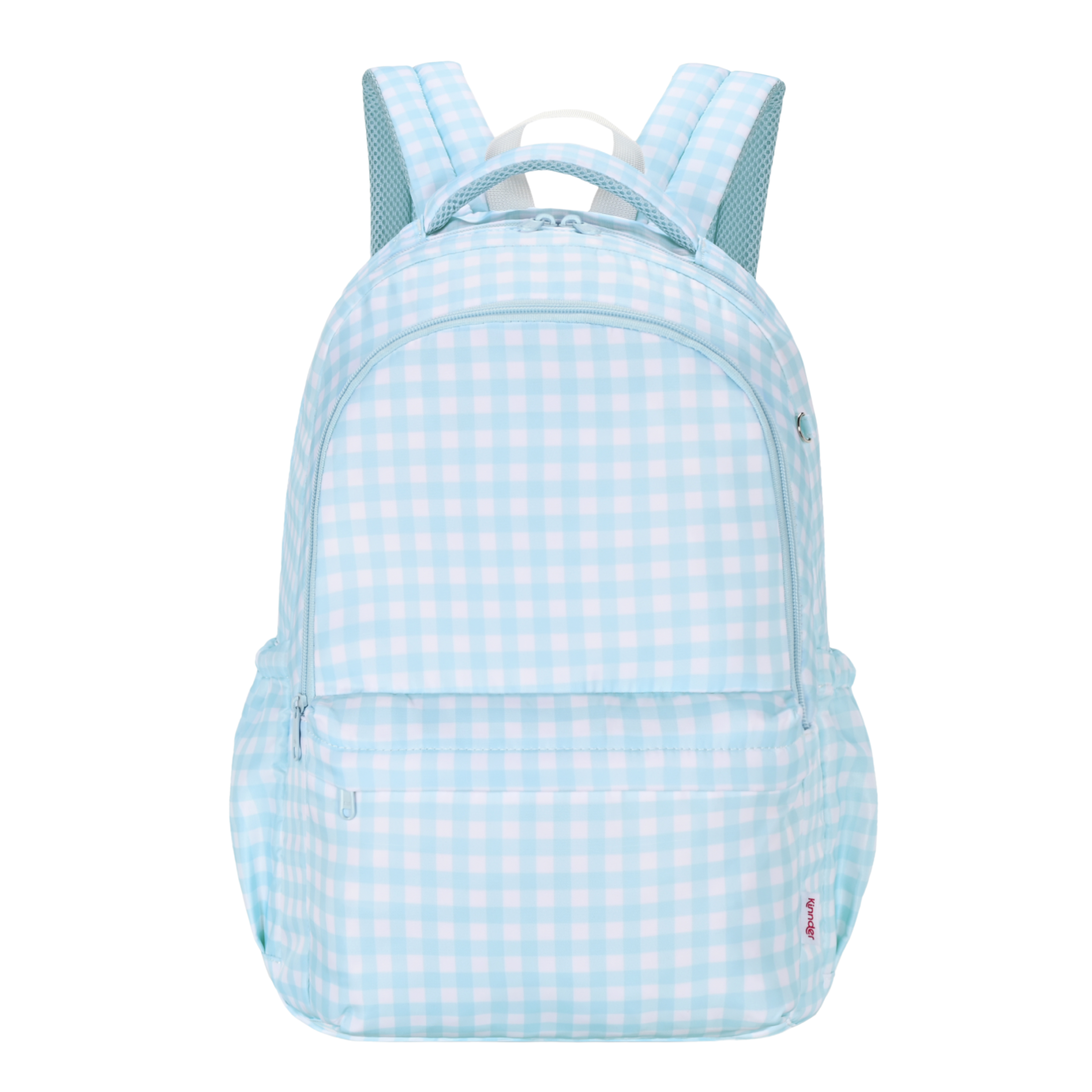 Blue Gingham Campus School Backpack-Kinnder