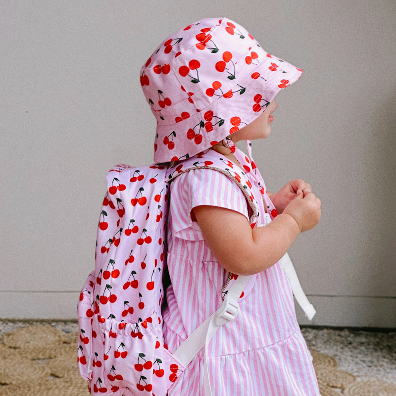 Cherry Cotton Bucket Hat-Kinnder