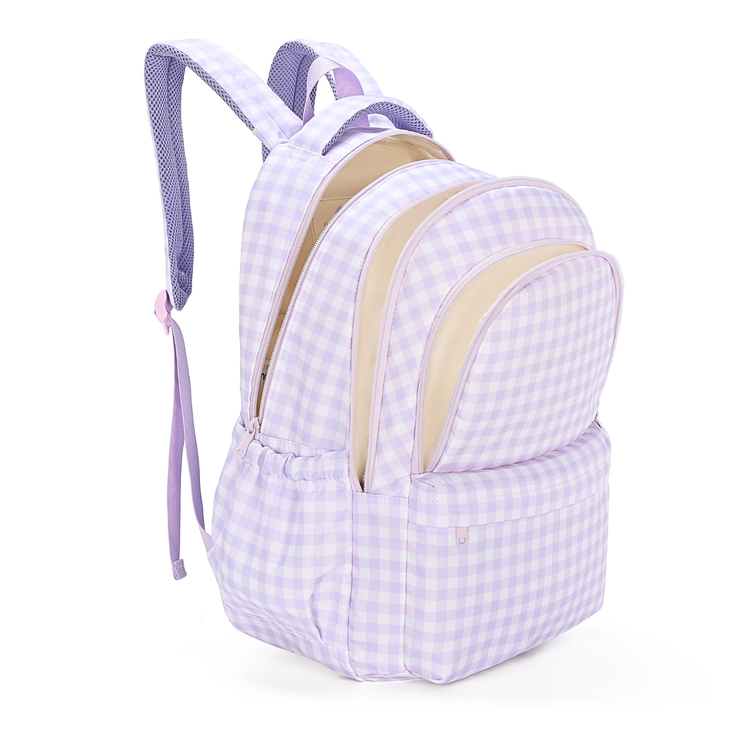 Lilac Gingham Campus School Backpack 2.0-Kinnder