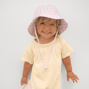 Lilac Gingham Cotton Bucket Hat