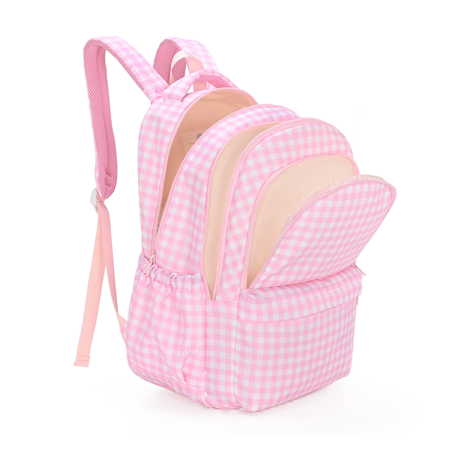 Pink Gingham Campus School Backpack 2.0-Kinnder